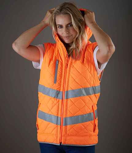 Yoko Hi-Vis Kensington Hooded Gilet 2