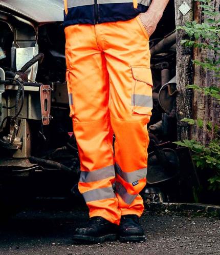 Yoko Hi-Vis Cargo Trousers with Knee Pad Pockets 1