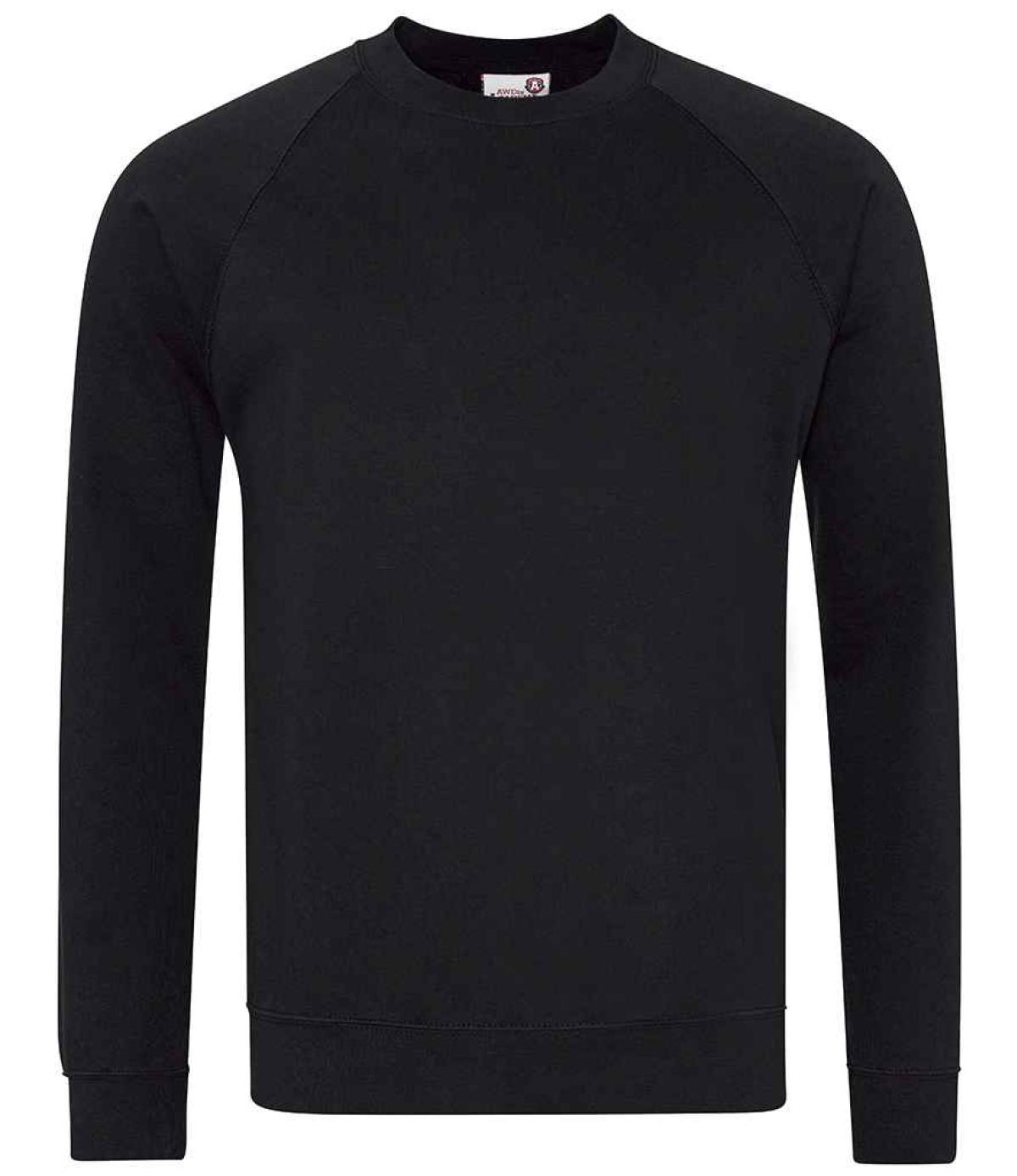 AWDis Academy Senior Raglan Sweatshirt - Black | Order Uniform UK Ltd