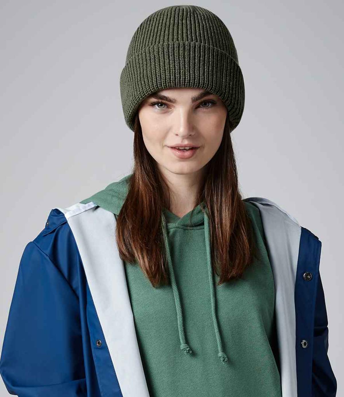 Beechfield Unisex Cuffed Beanie – Maglia Doppio Strato – Berretto Invernale Nero Taglia Unica, Lavabile