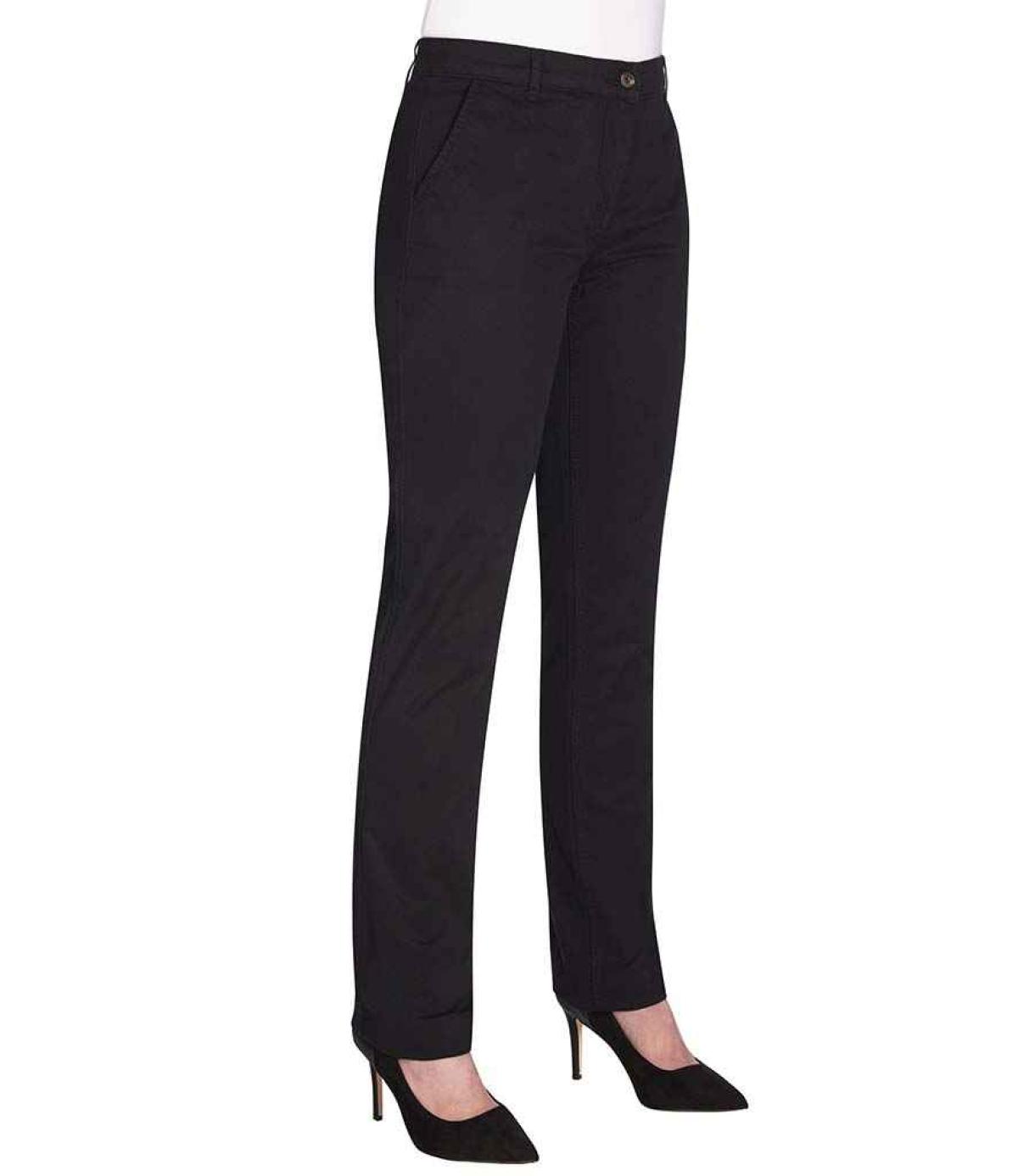 Brook Taverner Ladies Houston Slim Leg Chino Trousers - Black | Order ...