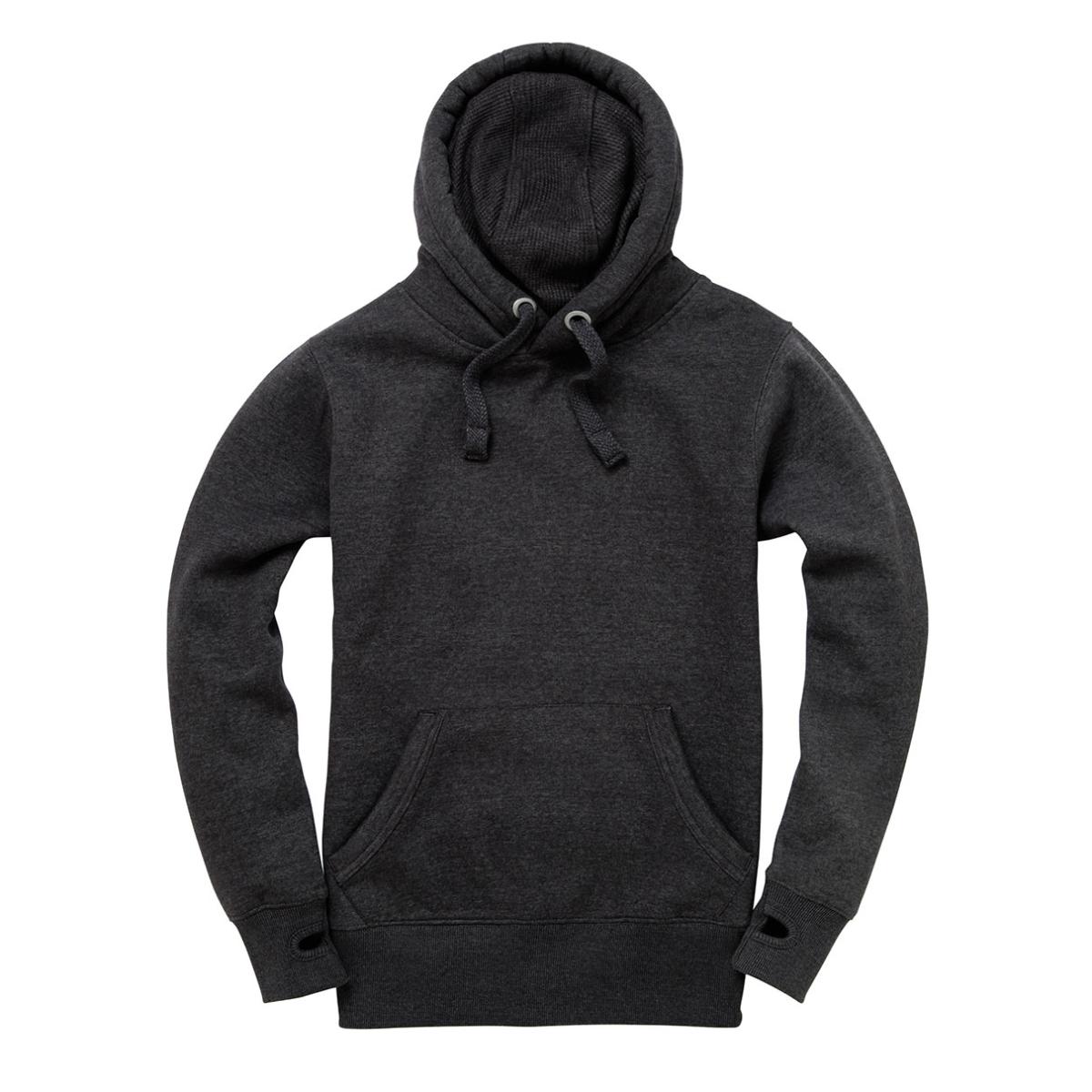 Cotton Ridge Peach Finish Pullover Hoodie (W29PF) - Black Melange ...