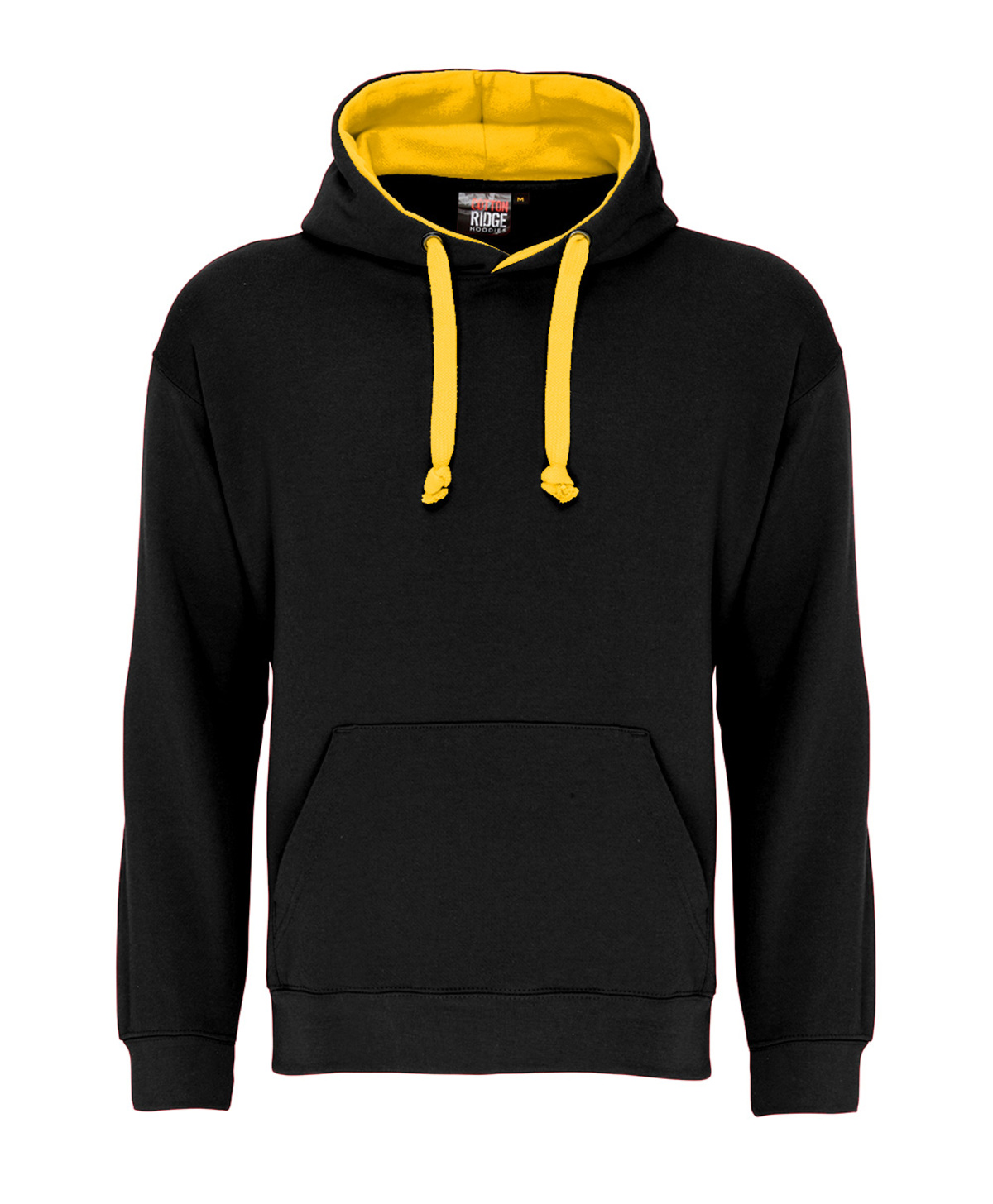 Cotton Ridge Premium Kids Contrast Hoodie (W73K) - Black/Gold