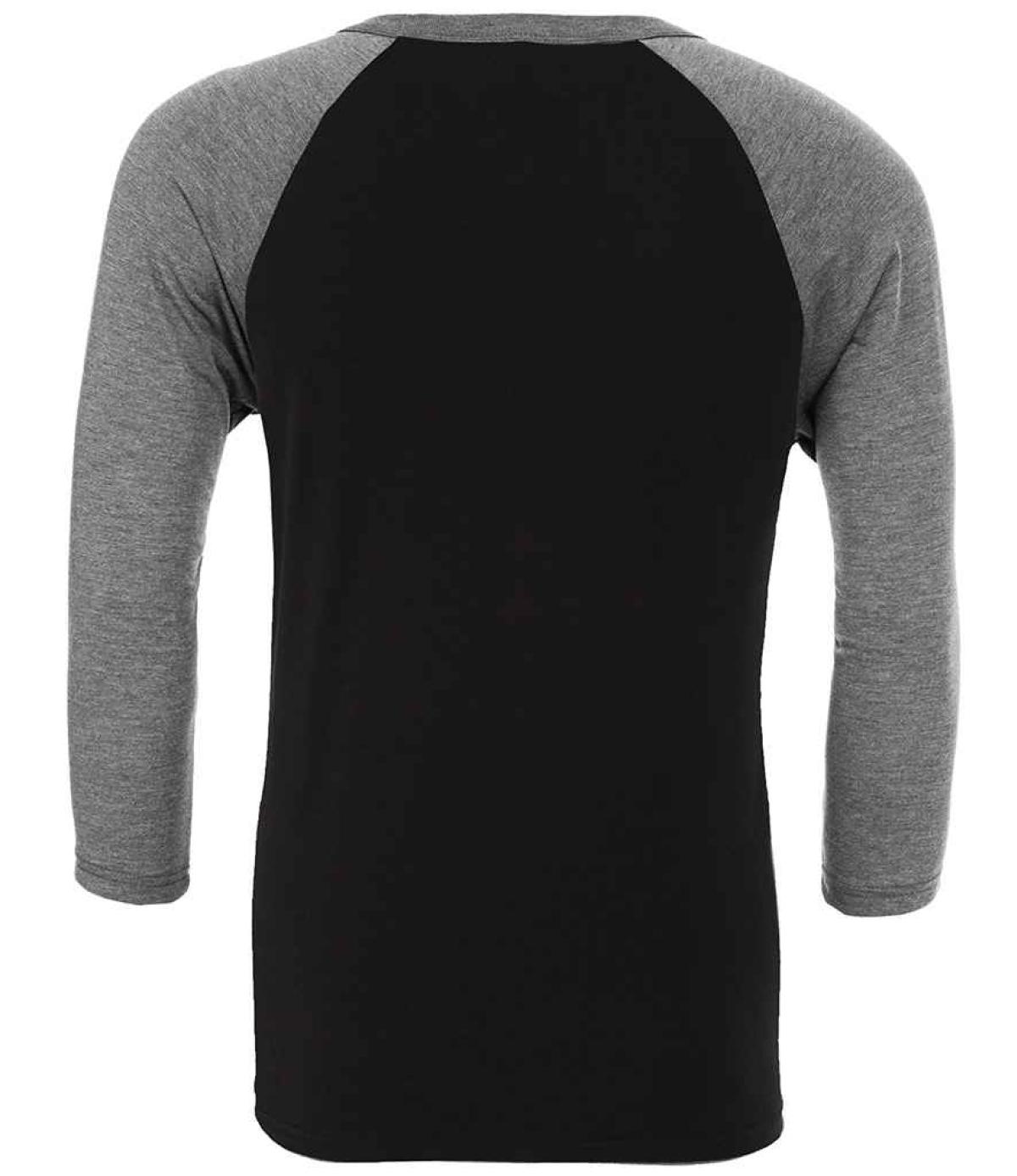 Canvas Unisex 3/4 Sleeve Baseball T-Shirt - Black/Deep Heather | Order ...