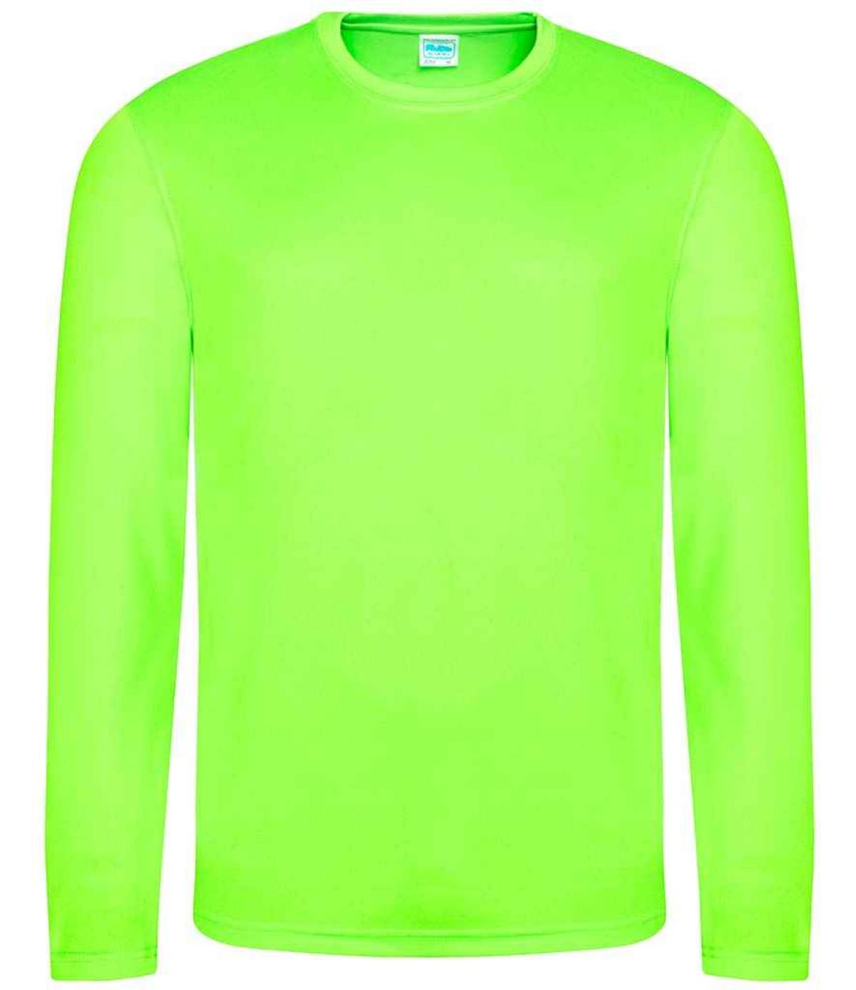 AWDis Cool Long Sleeve Wicking T-Shirt - Electric Green | Order Uniform ...