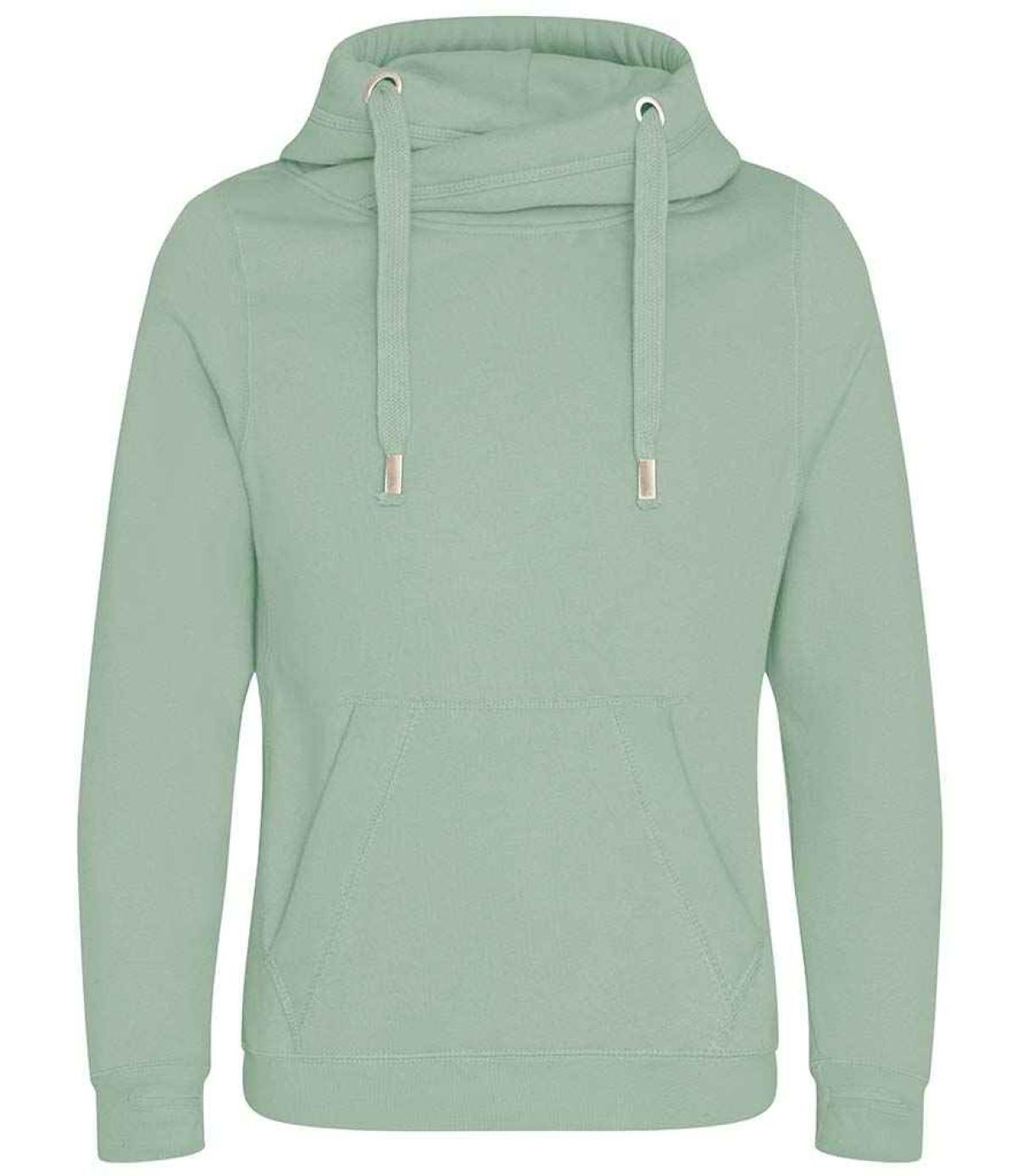 AWDis Cross Neck Hoodie - Dusty Green | Order Uniform UK Ltd