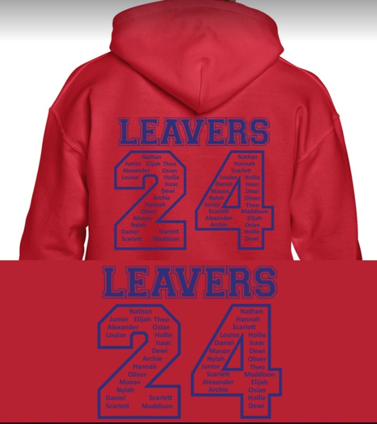 Llangiwg Leavers Hoodies 2024 (Child Sizes) Red Order Uniform UK Ltd