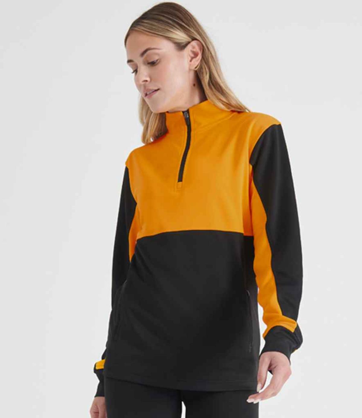 Finden + Hales 1/4 Zip Tracksuit Top - Black/Gold