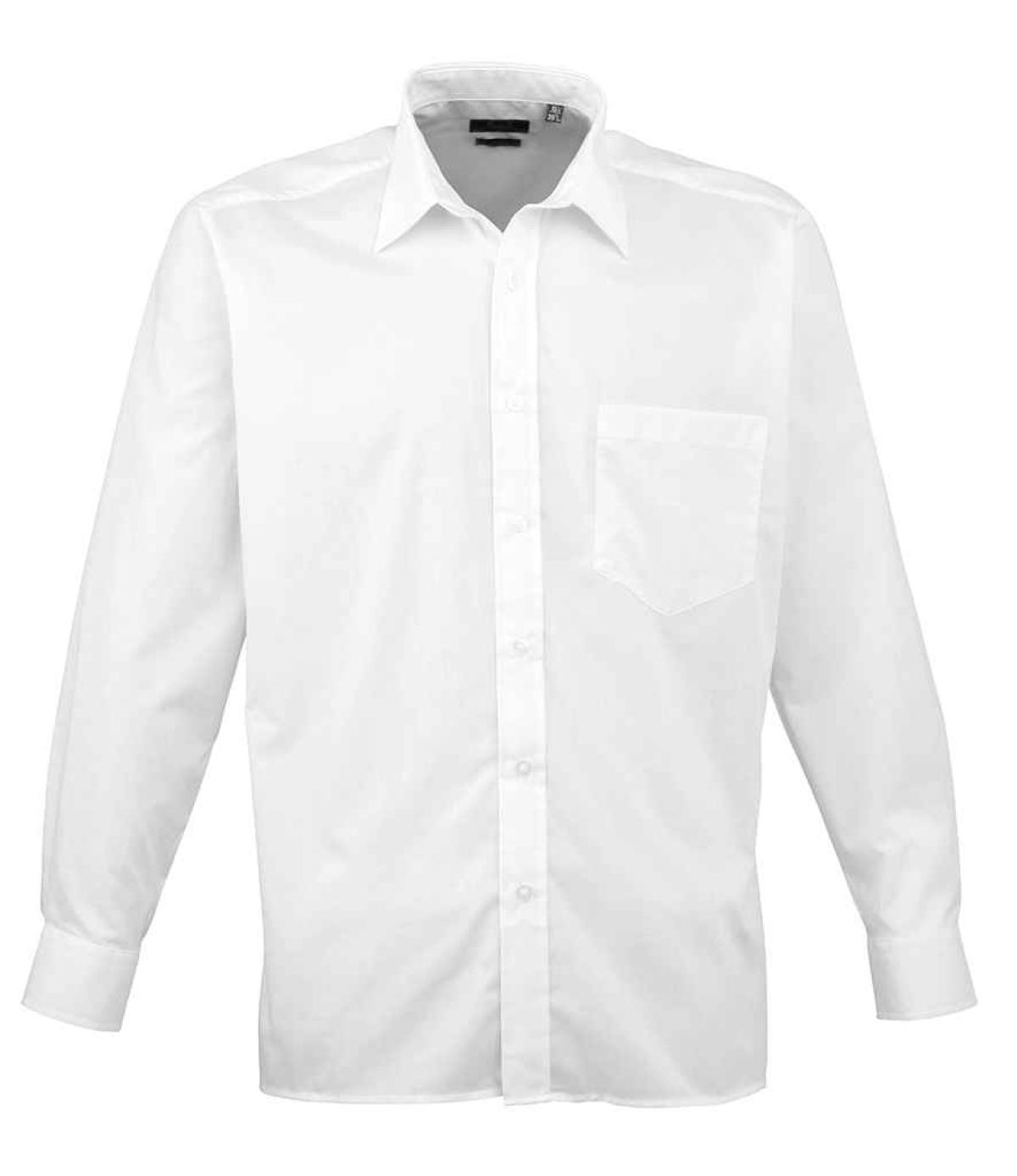 Premier Long Sleeve Poplin Shirt - White | Order Uniform UK Ltd