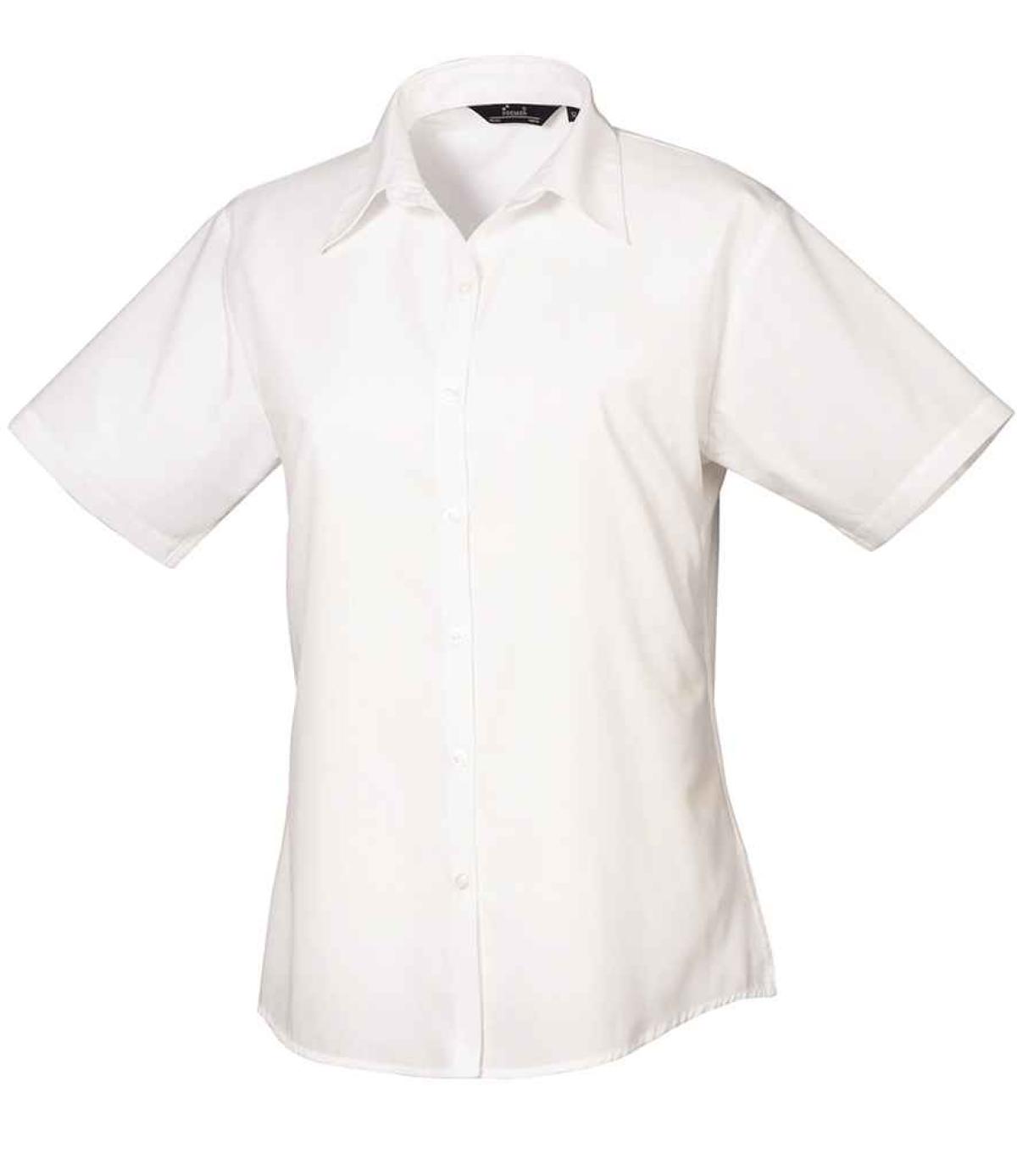 Premier Ladies Short Sleeve Poplin Blouse - White | Order Uniform UK Ltd