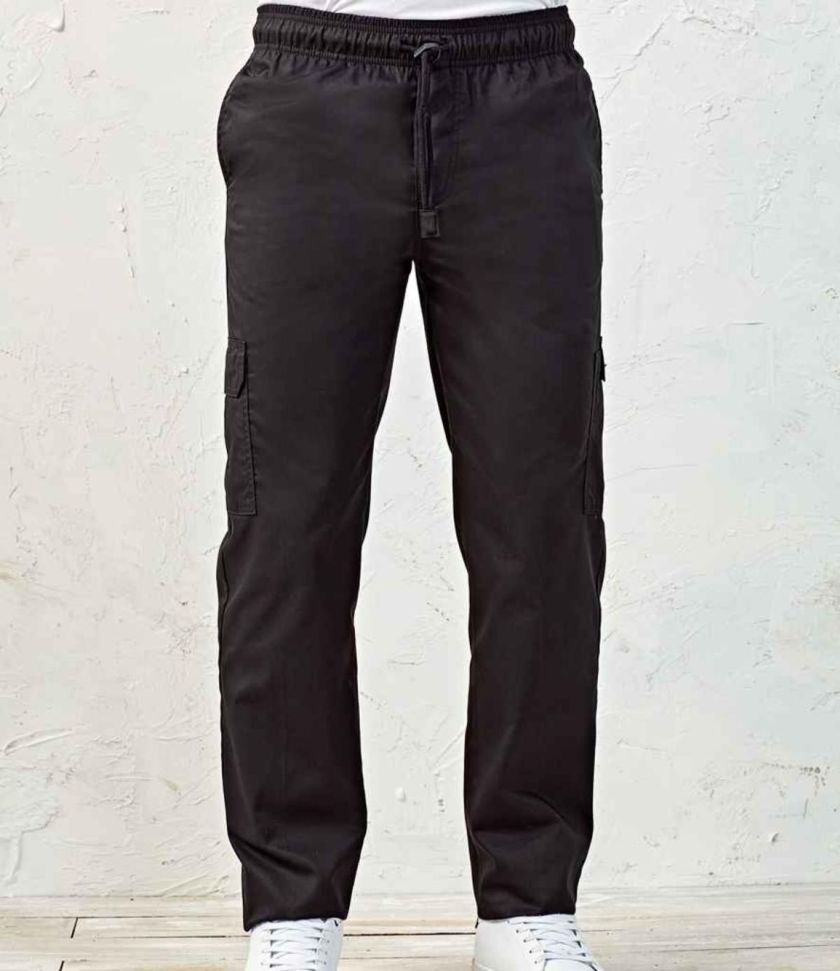 Unisex Chef Workwear Trousers – Breathable Polyester-Cotton Chef Pants For Men & Women (Black)