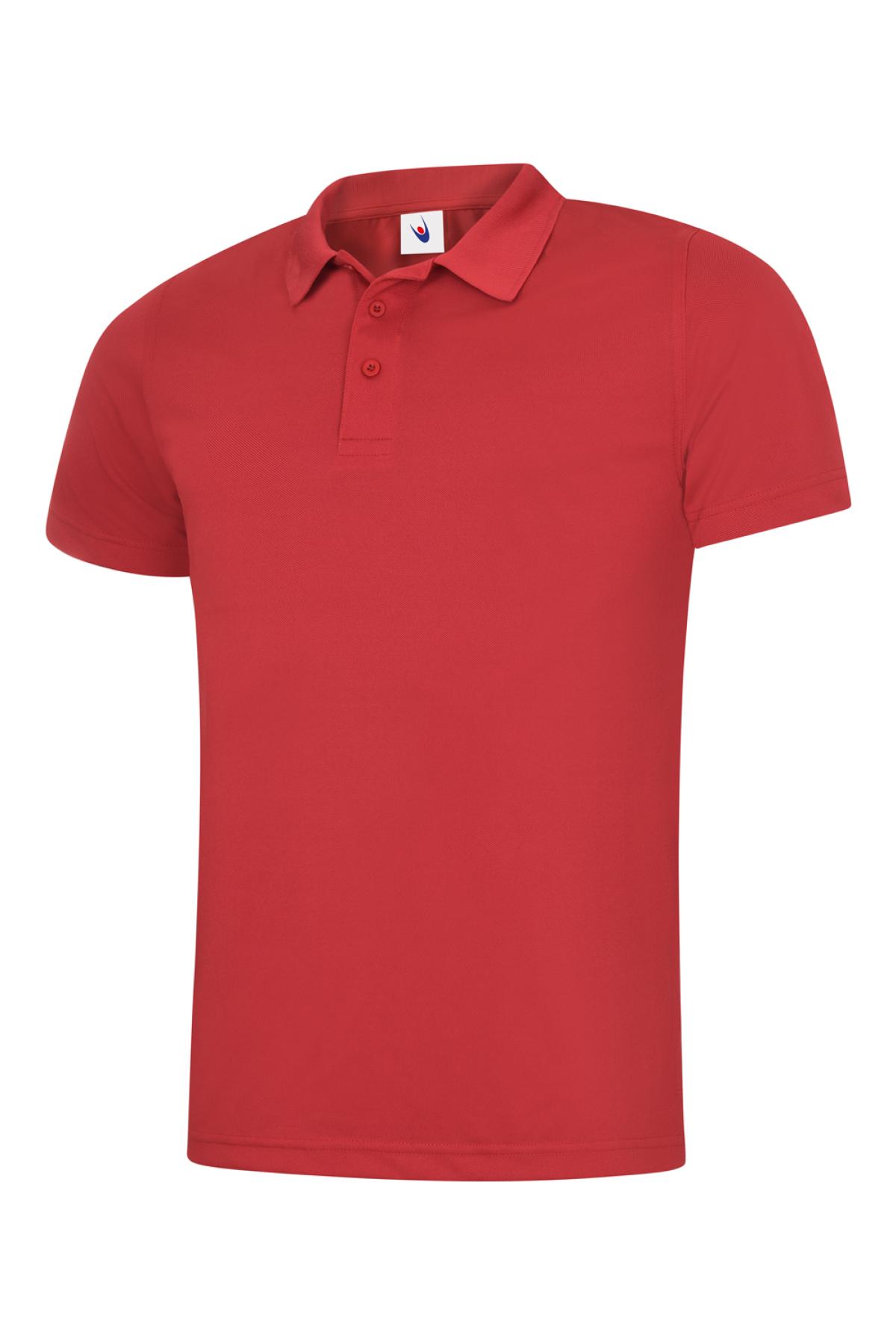 Uneek Mens Super Cool Workwear Polo Shirt Red Order Uniform UK Ltd