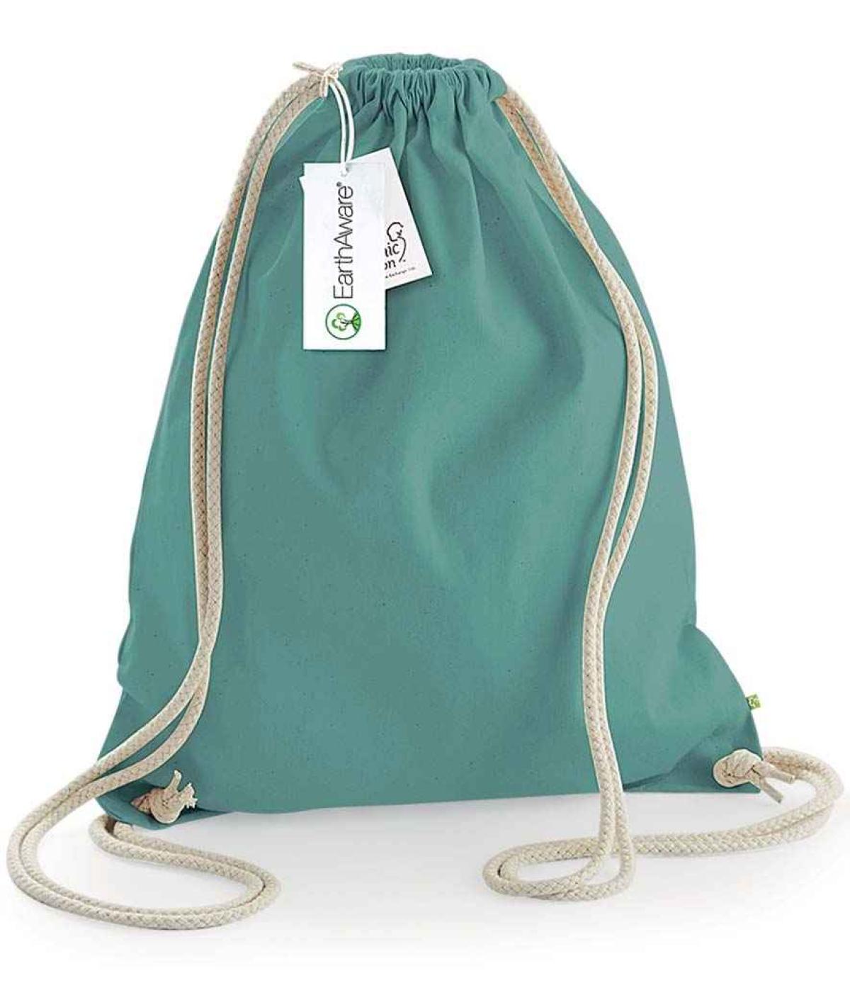 Westford Mill EarthAware® Gymsac – 13 Liter, Aus 100% Bio-Baumwolle, 340 G/m², Mit Kordelzug