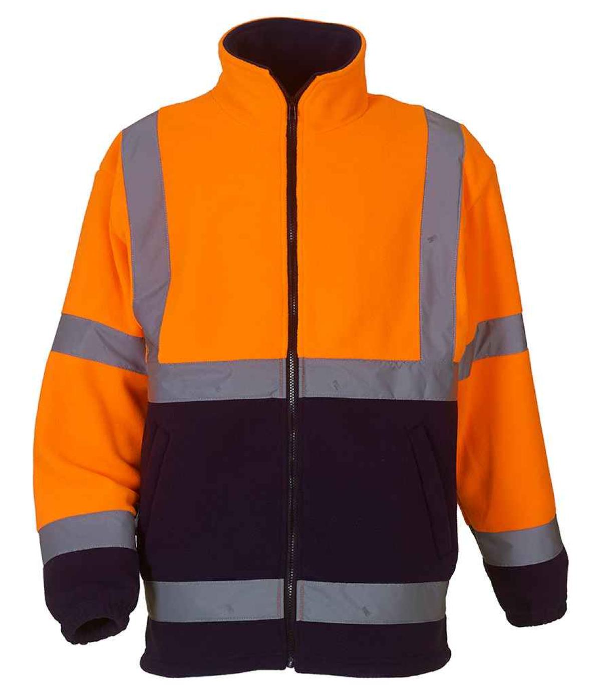 Yoko Hi-Vis Heavyweight Fleece Jacket - Orange/Navy | Order Uniform UK Ltd